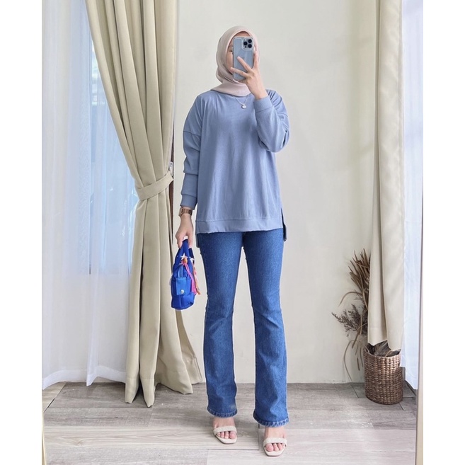 1100 atasan blouse wanita kaos knitted hanover merk clarke