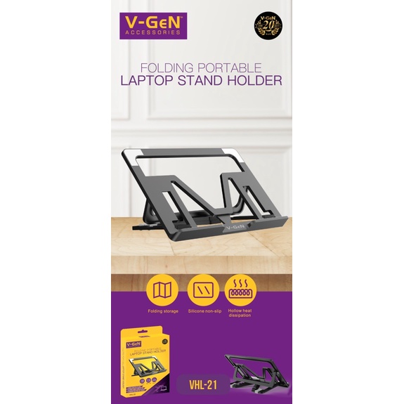 Foldable Slim Portable Notebook Tablet Stand V-GeN VHL-21 Holder ORIGINAL
