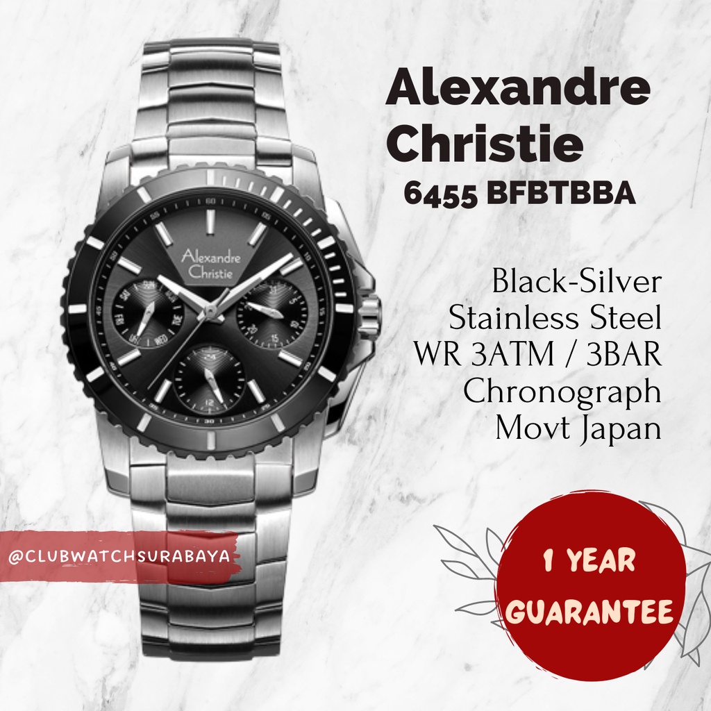 Jam Tangan Wanita Alexandre Christie ORI 6455 BFBTBBA / Alexandre Christie Jam Tangan Cewek 6455 BFB