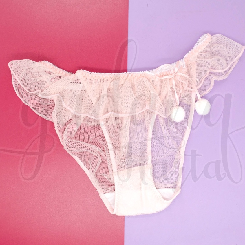 Celana Dalam Wanita Motif Pompom Lace Fashion Undeware Polos Renda GH 102002