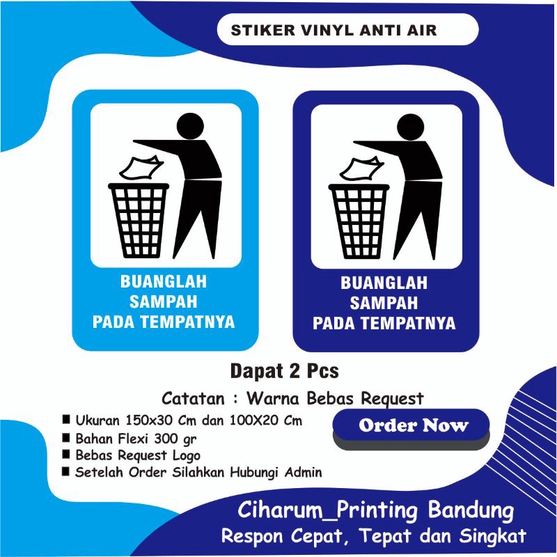 

Stiker Buanglah Sampah Pada Tempatnya Bahan Vinyl 10 x 14 Cm