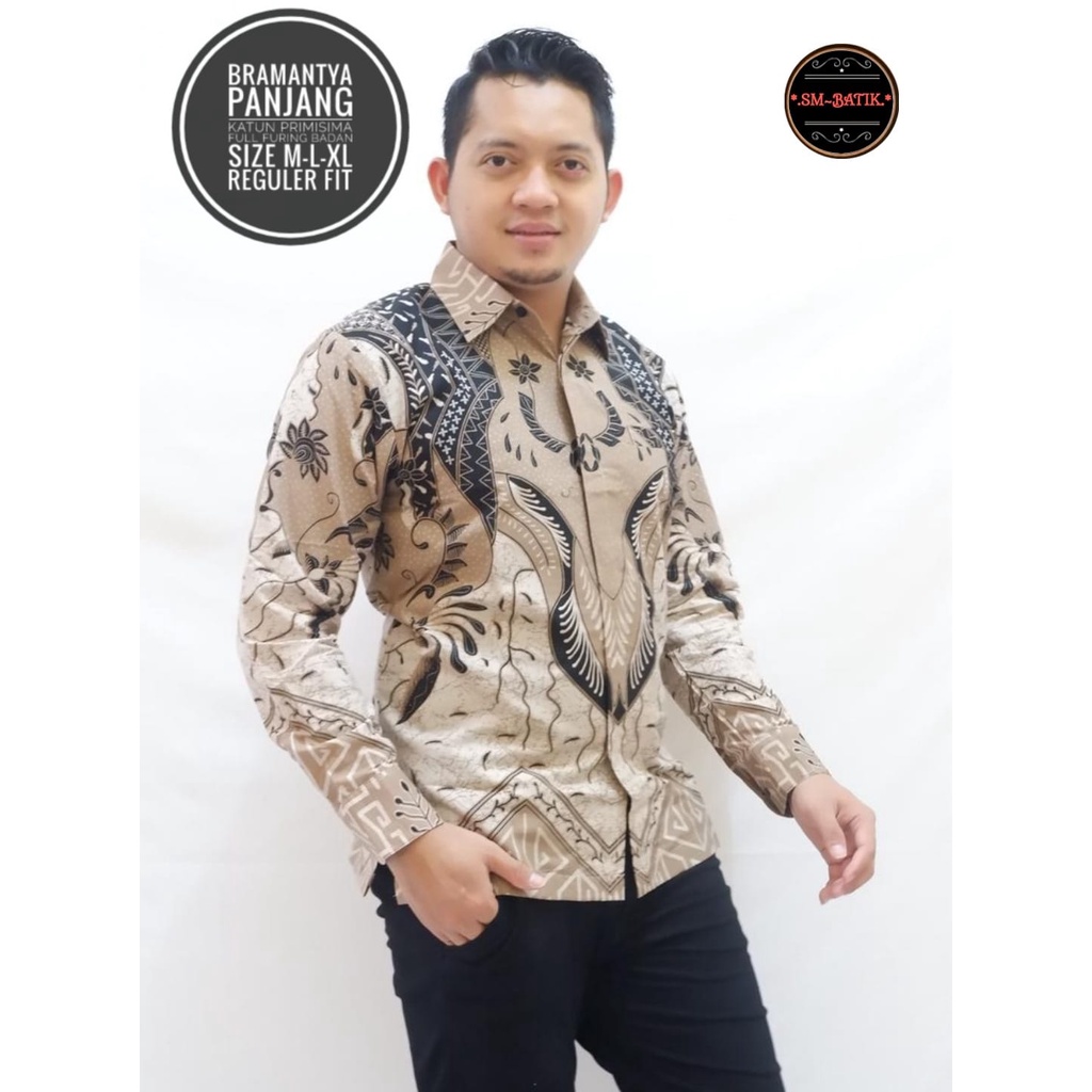 BRAMANTYA 2 SM BATIKSOLOAMANAH KEMEJA BATIK PRIA SOLO LENGAN PANJANG PENDEK LAPIS FURING ATASAN PREMIUM MODERN KATUN HALUS CENDRAWASIH UNGU BANGAU LEMON WISAKA MERAH PARANG KAWIBAWAN PERMANA MERAH BANGAU LEMON PANJI LESMONO NAVY GUNARDO BIMO IJO KUNING