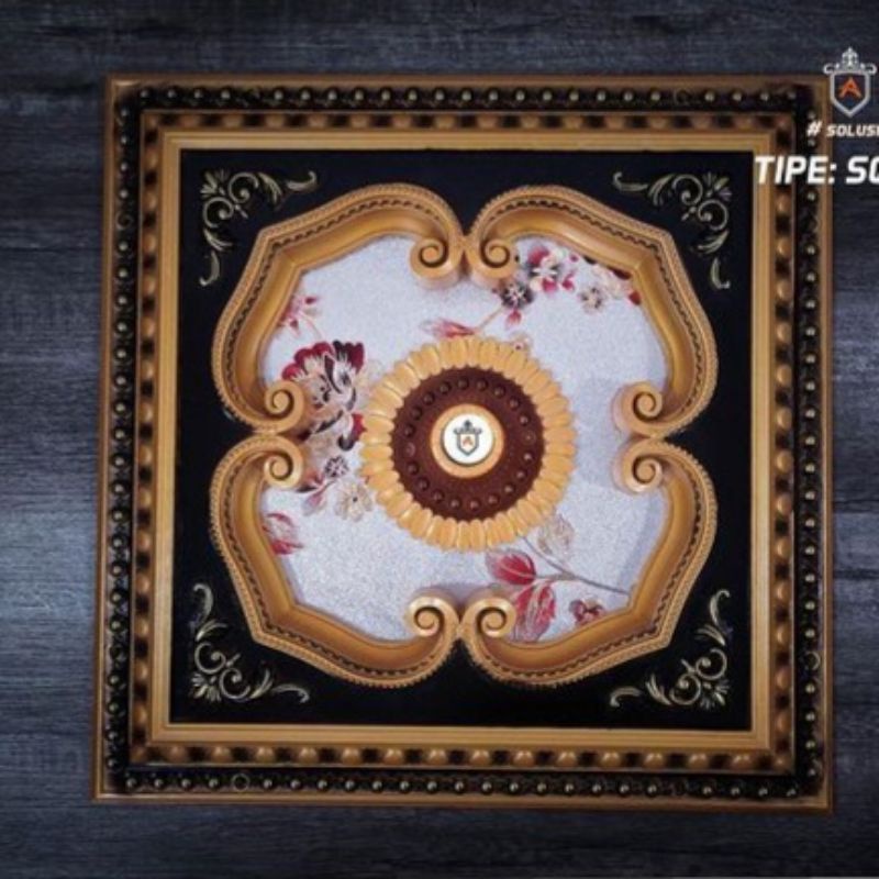 Ornamen Lampu Plafon PVC Ornamen Pvc 60X60 Hias Kotak