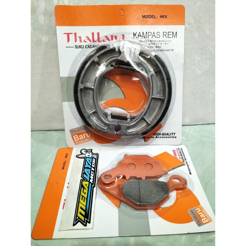 PAKET KAMPAS REM DEPAN BELAKANG SUZUKI NEX THALLAND KAMPAS REM TROMOL NEX DISPAD NEX THALLAND