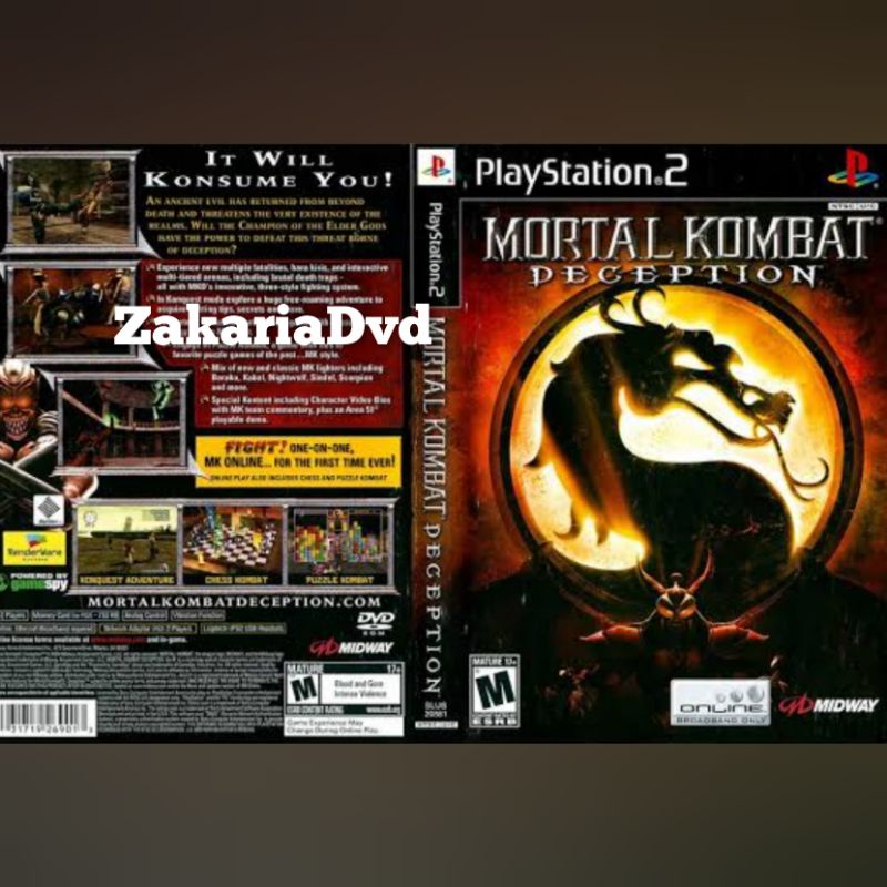 Kaset PS 2 MORTAL KOMBAT DECEPTION