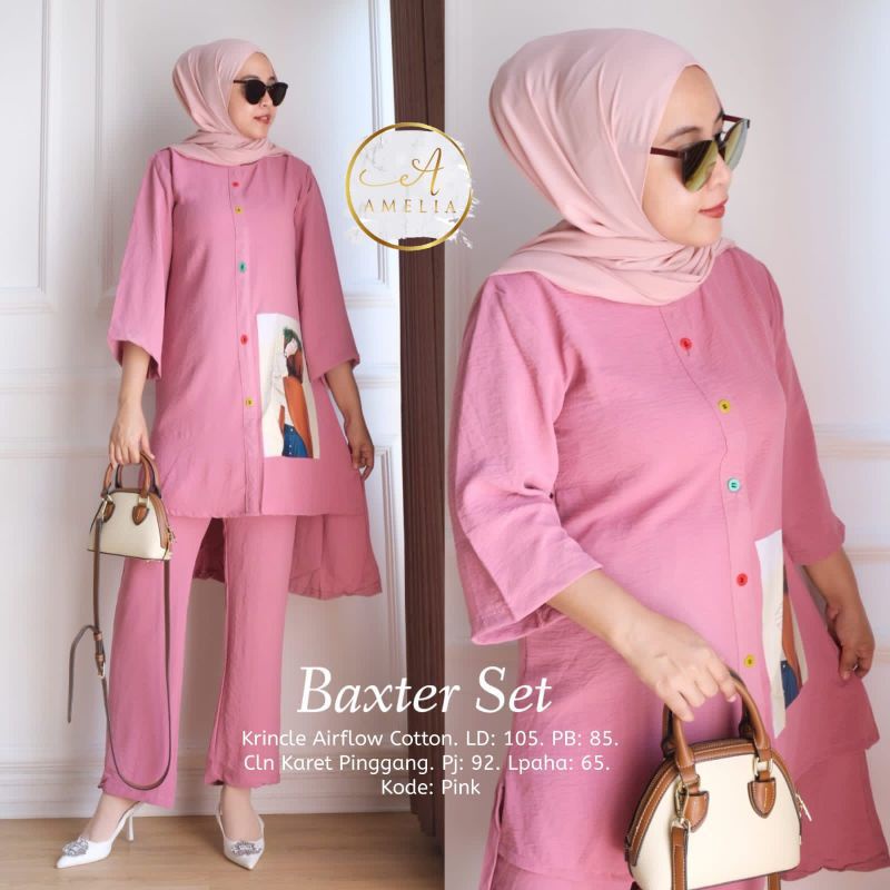 One Set Crinkle Busui Full Kancing Depan | Stelan Crinkle Airflow Premium Viral