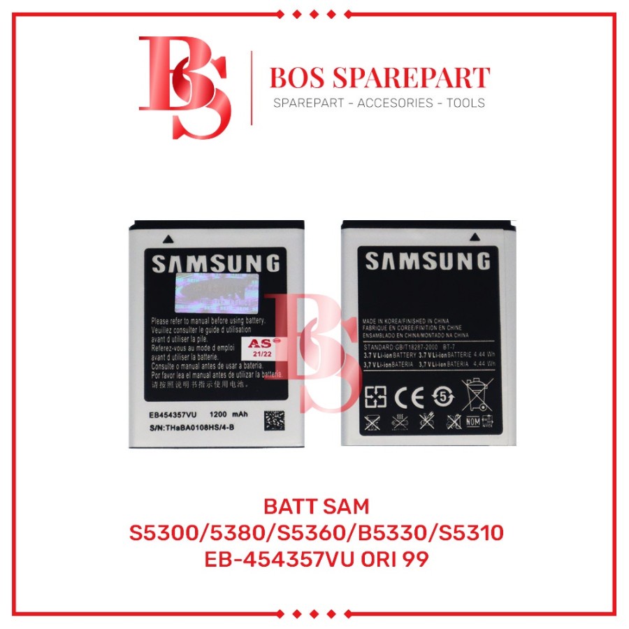 BATTERY SAMSUNG S5300 / 5380 / S5360 / B5330 /S5310/EB-454357VU ORI 99