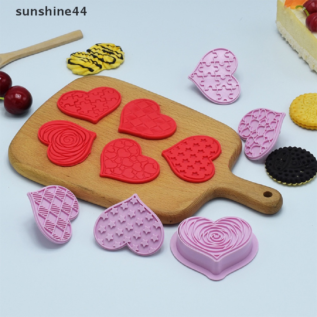 Sunshine Valene 's Day Cetakan Pemotong Biskuit / Cookies DIY Bentuk Hati