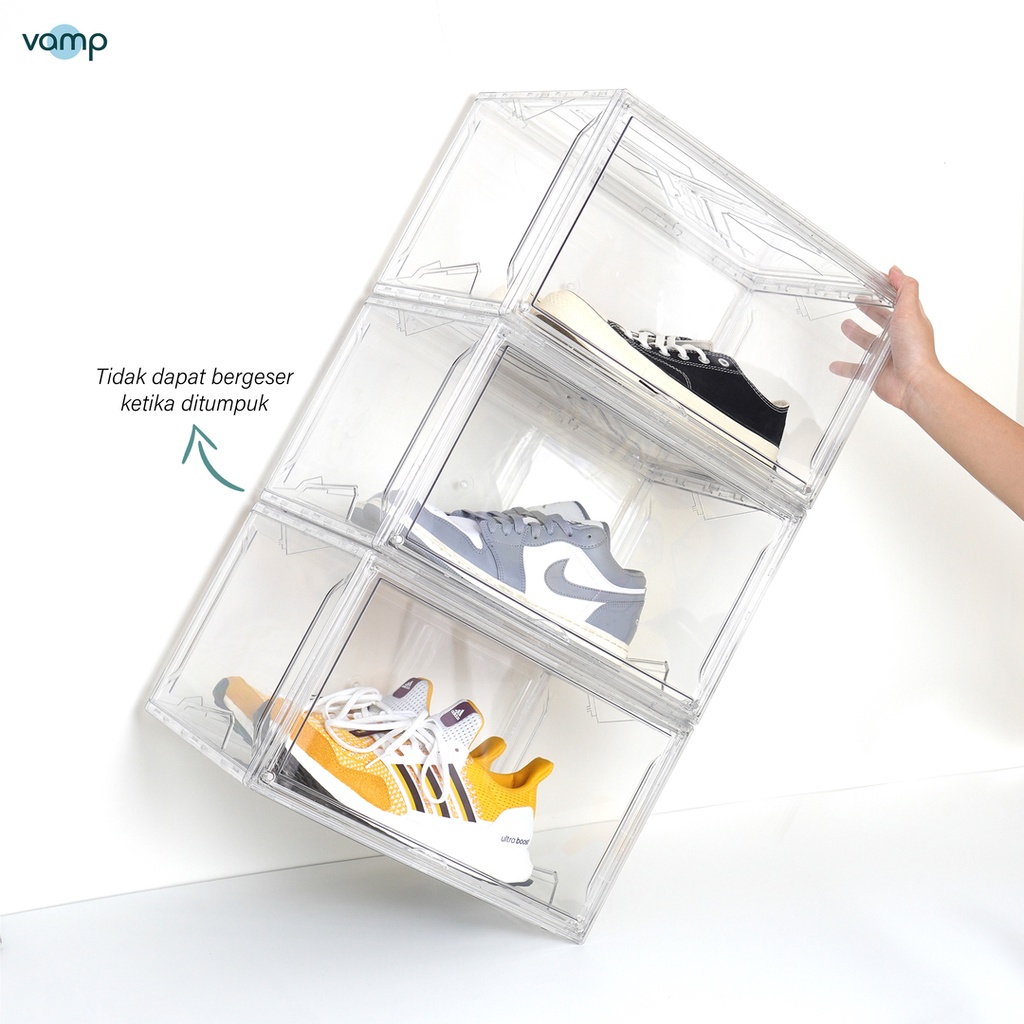 Acrylic Shoe Box by Vamp | Kotak Sepatu Sneakers Full Akrilik Clear Transparan