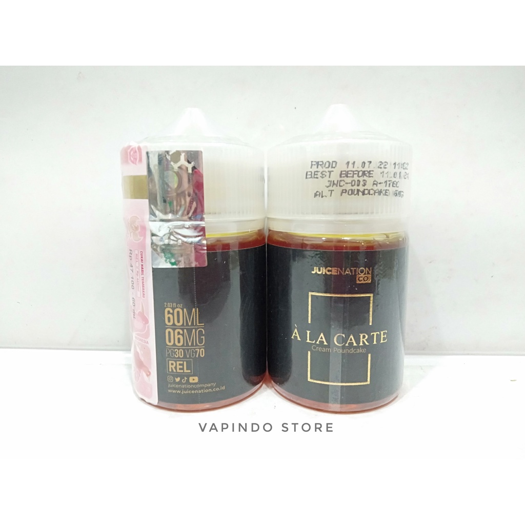 NIC 6MG ALA CARTE BLACK CREAM POUNDCAKE 60ML BY JUICENATION