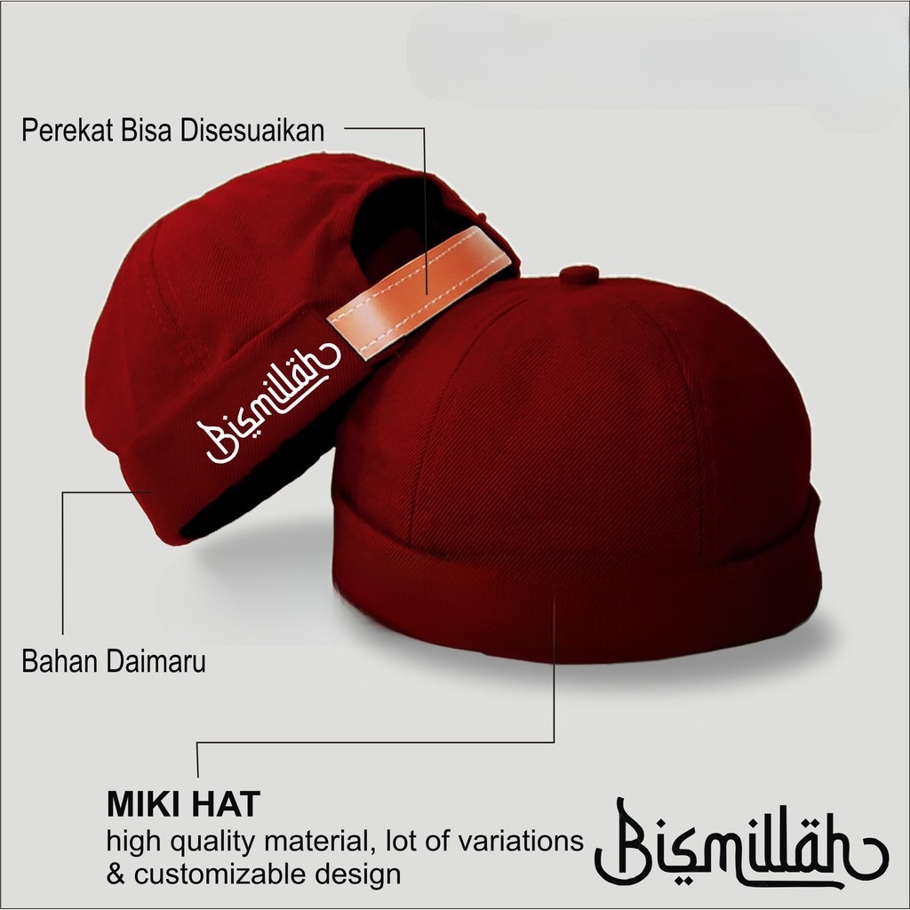 Topi Peci Miki Hat UAS Pria Dewasa Hijrah Termurah / Topi Peci Mikihat Muslim Kaligrafi ALLOHU AKBAR MASYA ALLAH BISMILLAH LAFADZ ALLAH