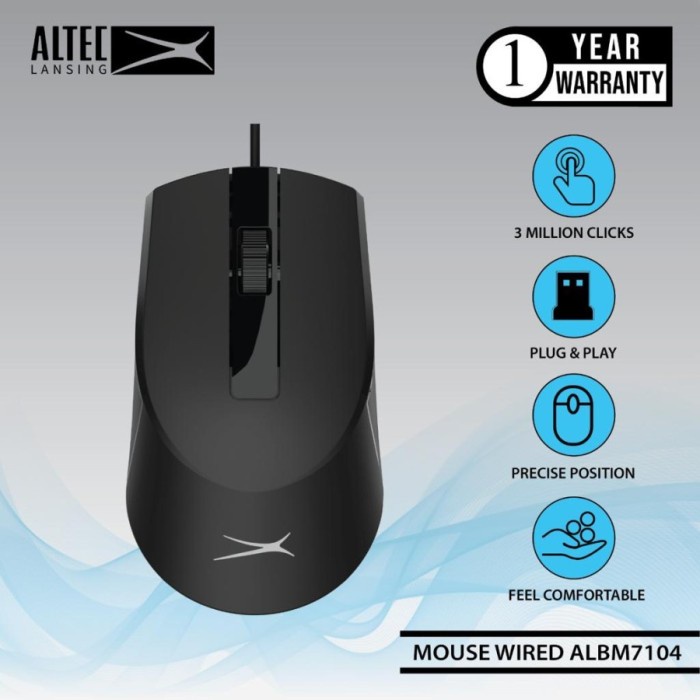 Mouse  Altec Lansing Mouse Wired ALBM7104 Comfortable Feel