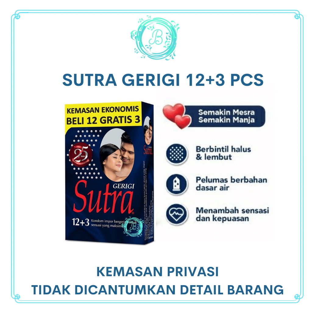 Kondom Gerigi Sutra Kondom Tekstur Duri Bintil Bergerigi Kondom 3 12 15 (12+3) Pcs Foil