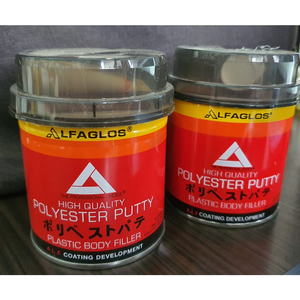 DEMPUL ALFAGLOSS 250GR 1/4KG + HARDENER DEMPUL KAYU PLASTIK BESI ALFAGLOSS