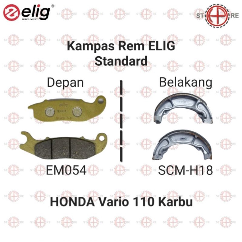 Kampas Rem ELIG Honda Vario 110 Karbu