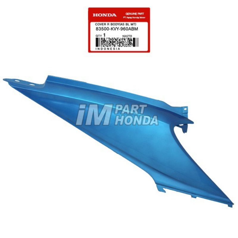 COVER BODY KANAN BEAT KARBU 110 BIRU ORI AHM