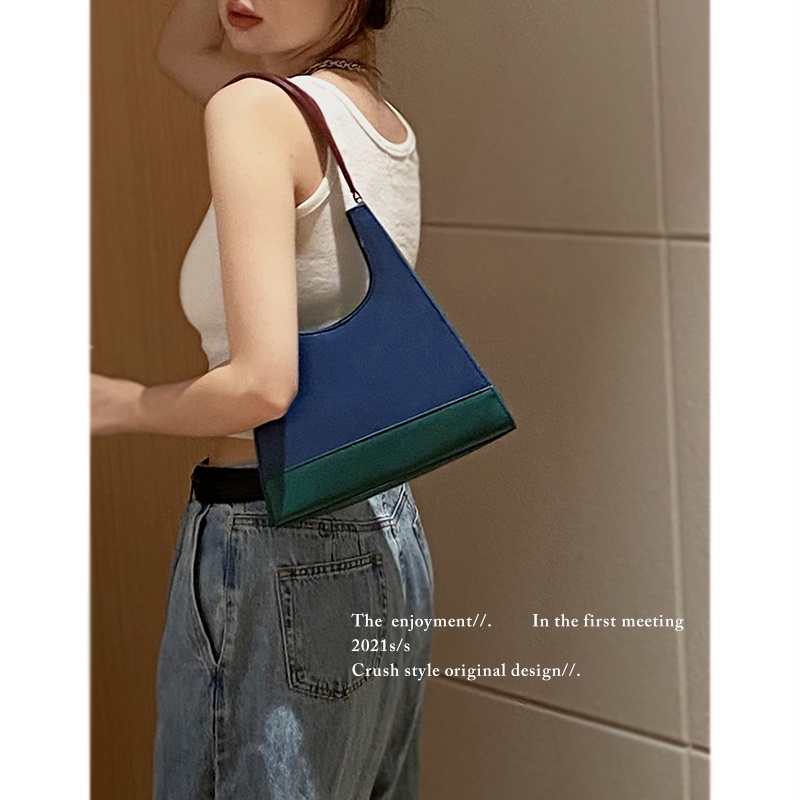 Suhao tas niche Korea wanita 2021 baru trendi fashion retro tas ketiak high-end gaya asing tas bahu