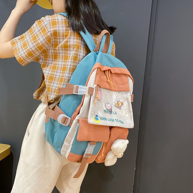 TFT AX200312 92972 AX972 T49 B2431 C1098 DJT7038 R6858 (1 KG MUAT 2) Tas Ransel Wanita Nylon Nilon import terbaru Ready Warna Biru cantik lucu