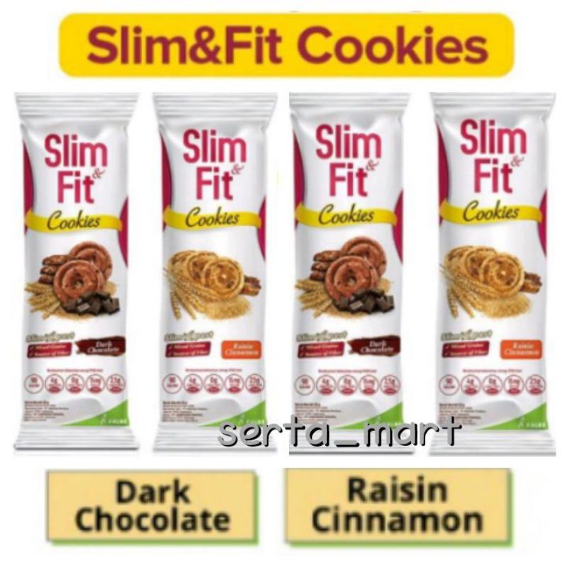 

Slim Fit Cookies Dark Chocolate / Raisin Cinnamon 22gr - Snack Diet Low Calori