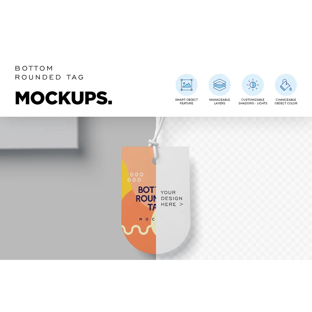 Side Oval Shape Tag Mockups