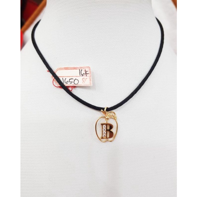 LT1833E197E liontin apple huruf B permata emas kuning asli inisial nama berat 1.650 kadar 70% 16k