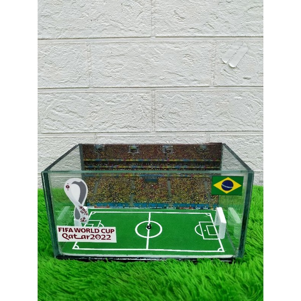 akuarium baby chana/cupang tema piala dunia stadion BRAZIL