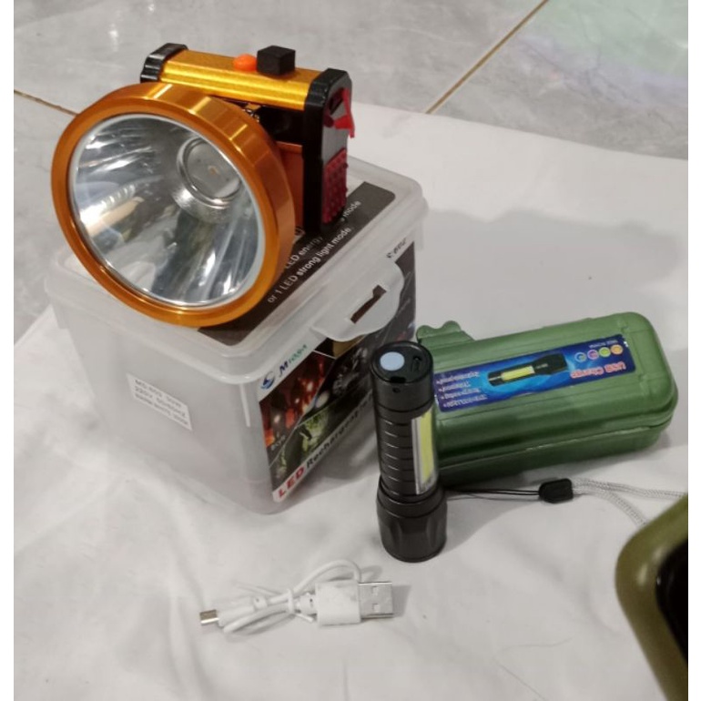 Promo : 2 -senter-Handlamp Senter Kepada Miosa 50watt-dan senter tangan 2000lumin