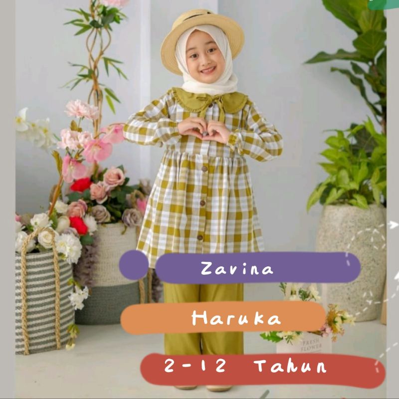Setelan ZAVINA Anak - Setelan HARUKA Tunik Anak Perempuan/Baju anak Perempuan/Baju Tidur Anak/dress 
