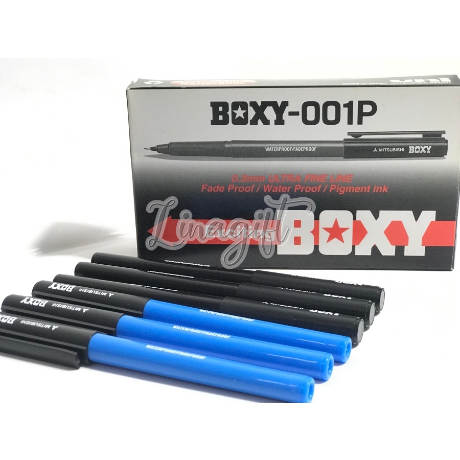 ( Ecer ) PULPEN BOXY 001P 0.3MM / BOLPEN BOXY TEBAL MITSUBISHI 0.3MM / BALLPOINT SENGPEN GEL