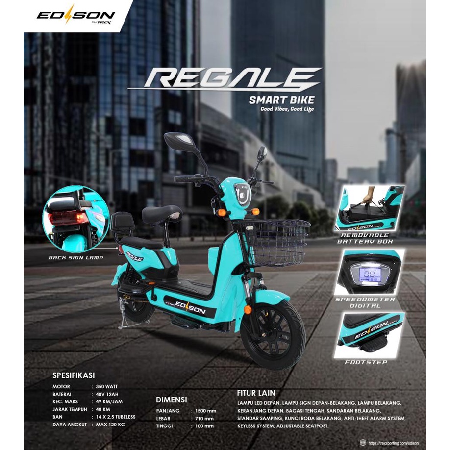 Sepeda Listrik Trex Edison Regale 48V 12A TERMURAH  motor listrik murah ,motor listrik