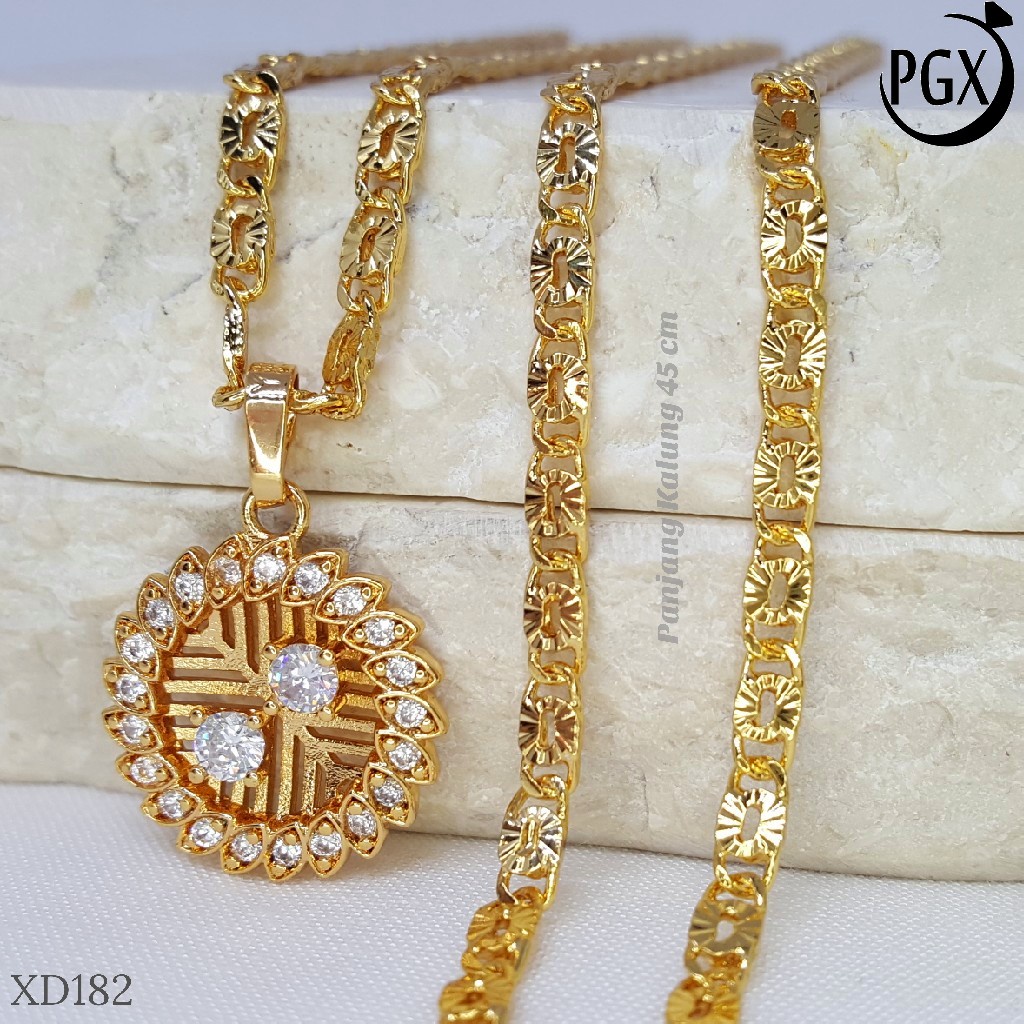 PGX Kalung Wanita Xuping Aksesoris Fashion Perhiasan Lapis Emas XD182