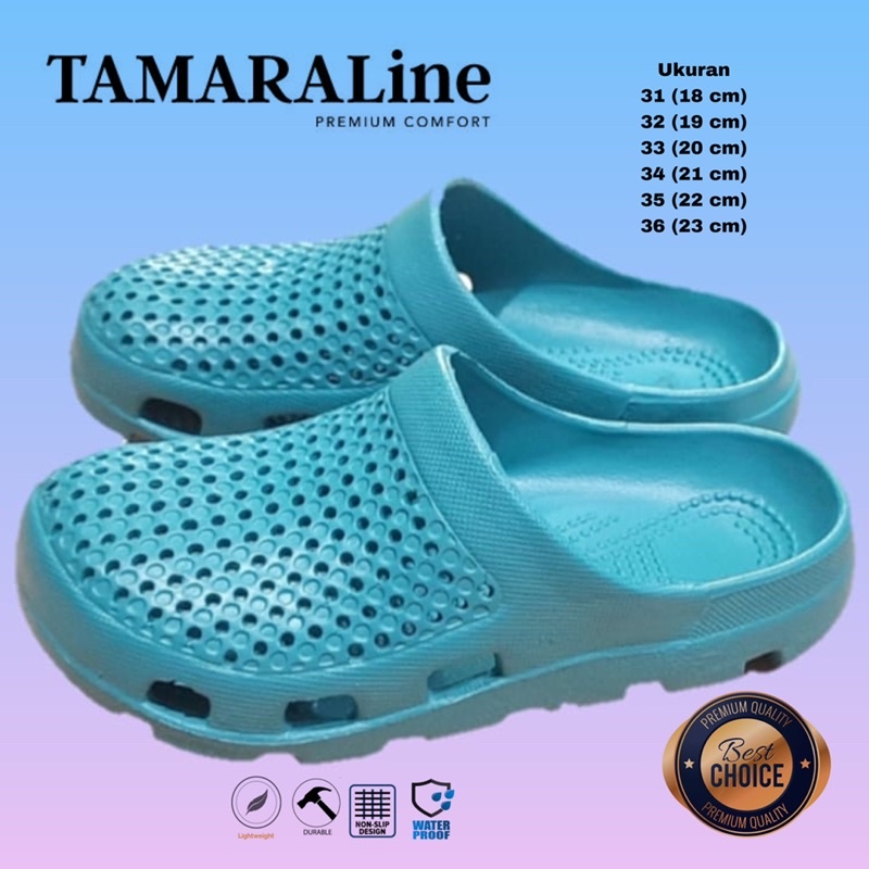 Sepatu Sandal Selop Slide Slip on Karet Anak / Remaja - TAMARALINE 200 / Bahan Premium Lentur Empuk Ringan Kuat Anti Slip Anti Air / Model Casual Santai Rumah Outdoor Kamar Mandi  Murah Original