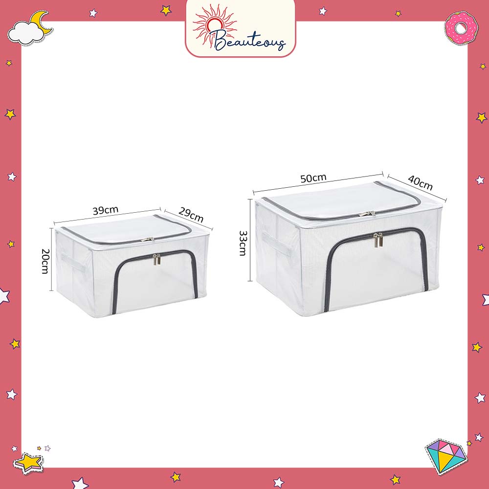 Storage Box Tempat Penyimpanan Baju Bad Cover Box Organizer Resleting Serbaguna