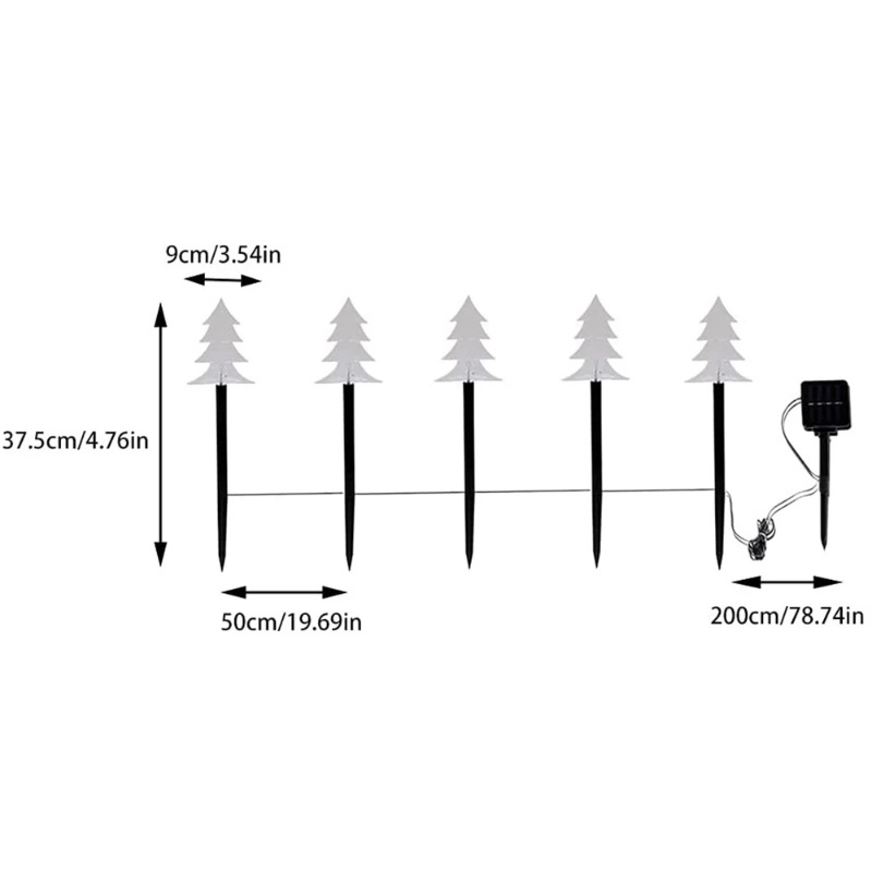 Lampu Taman Tenaga Surya Bentuk Bintang / Kepingan Salju / Pohon Natal Anti Air Hemat Energi Untuk Dekorasi Outdoor