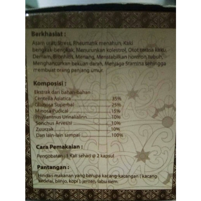 CODE ID OBAT REMATIK ASAM URAT BORNEO HERBAL -J@
