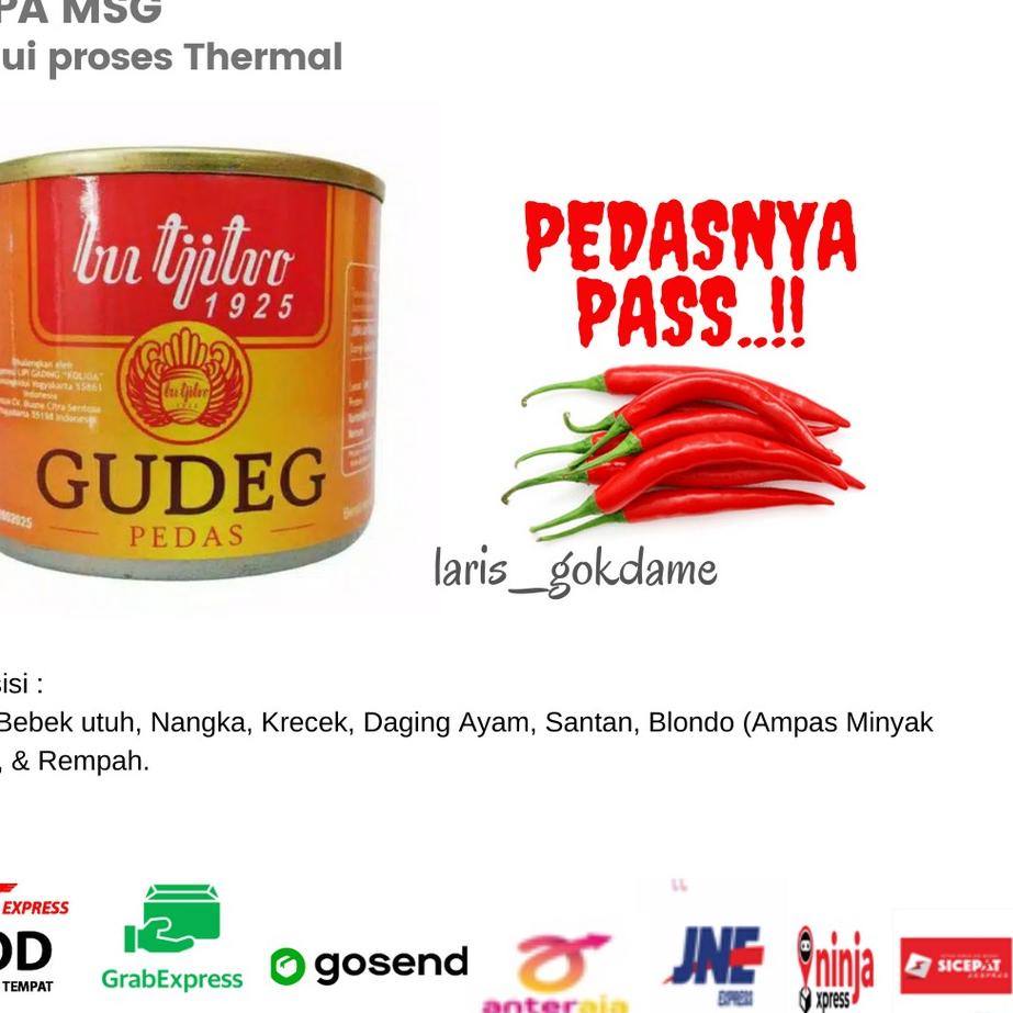 

Stock baru--Gudeg Kaleng Pedas Bu Tjitro 1925 / Promo Gudeg Kaleng