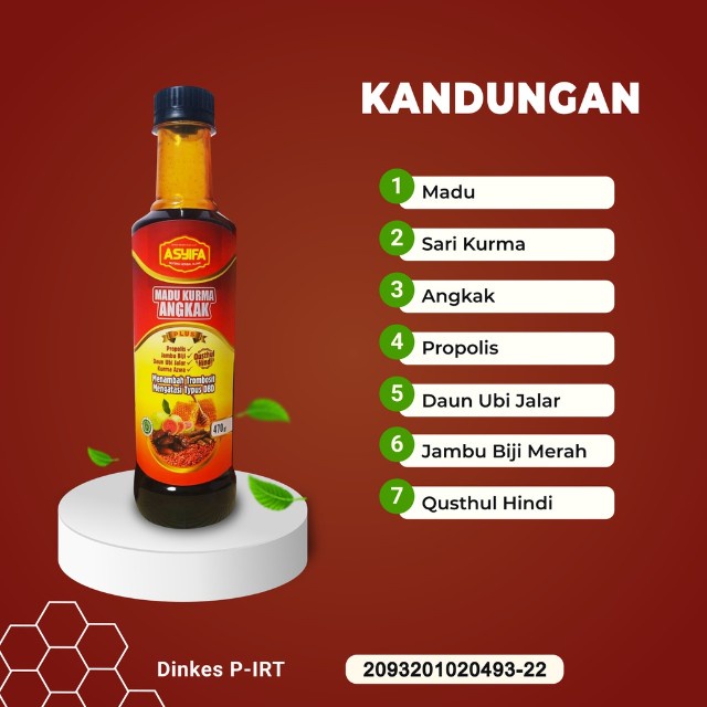 

Bny31 Madu Kurma Angkak Asyifa Obat Herbal Typus DBD Demam Berdarah