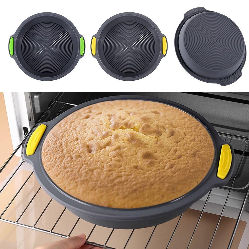 Solighter 9.5inch Cake Silicone Pan Dapur DIY Wavy Bottom Mousse Roti Pizza Pie