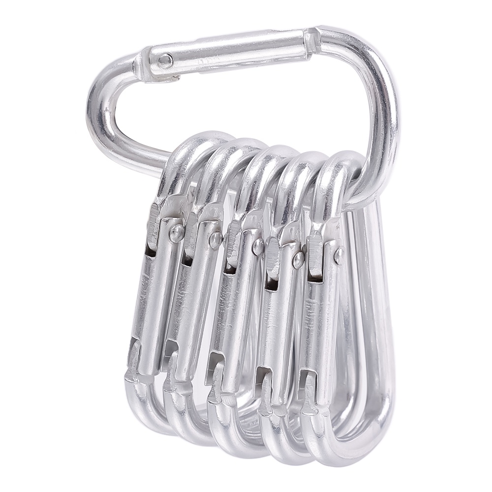 1 Pc Gantungan Kunci Carabiner Bentuk D Bahan Aluminum Alloy Warna Silver