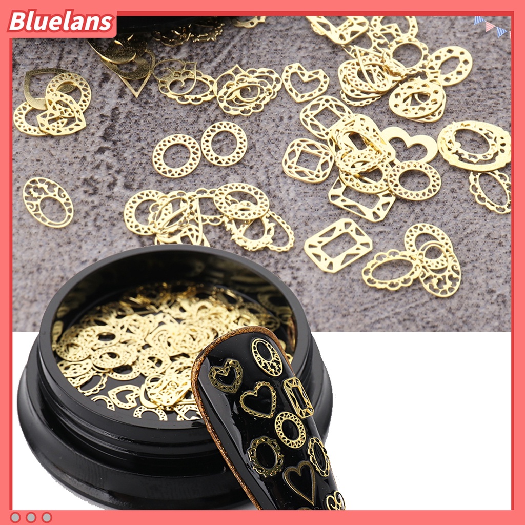 (In Stock) Kacamata Hitam Lensa Warna Warni ♡Payet Logam Bentuk Hati Daun Mahkota Pita Untuk Aksesoris Perhiasan Nail Art