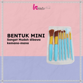 Image of thu nhỏ KB-K128 Kuas MakeUp 7 in 1 Brush Make Up Set Mini Travel Free Pouch / Kuas Rias Wajah Model Ulir / Paket Kuas Set Make Up Cosmetic #5
