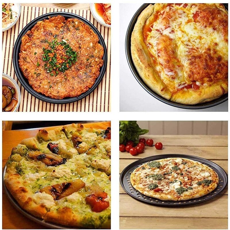 Loyang Nampan Pizza Papan / Tatakan / Piring Pemanggang Adonan Pizza Kue Tart Pie Anti Karat Tahan Panas Sempurna Anti Lengket Awet Berkualitas Non Stick Baking Tray Carbon Steel 32cm