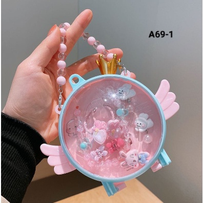 1 SET AKSESORIS ANAK JEPITAN RAMBUT KALUNG IKAT RAMBUT SKU A69