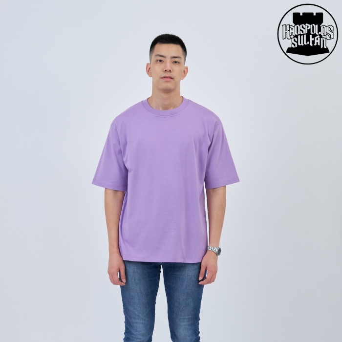 KAOS OVERSIZE POLOS 24S WARNA UNGU LILAC