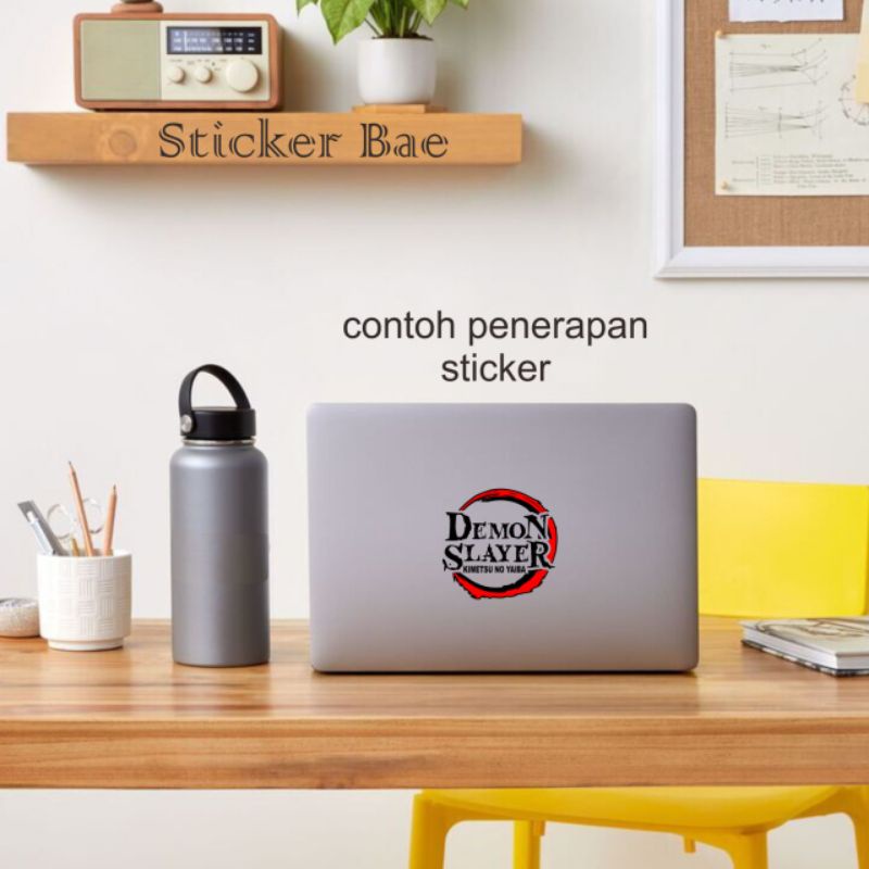 Stiker anime logo demon slayer cuting sticker tumpuk 2 variasi ukuran stikerr motor laptop helm