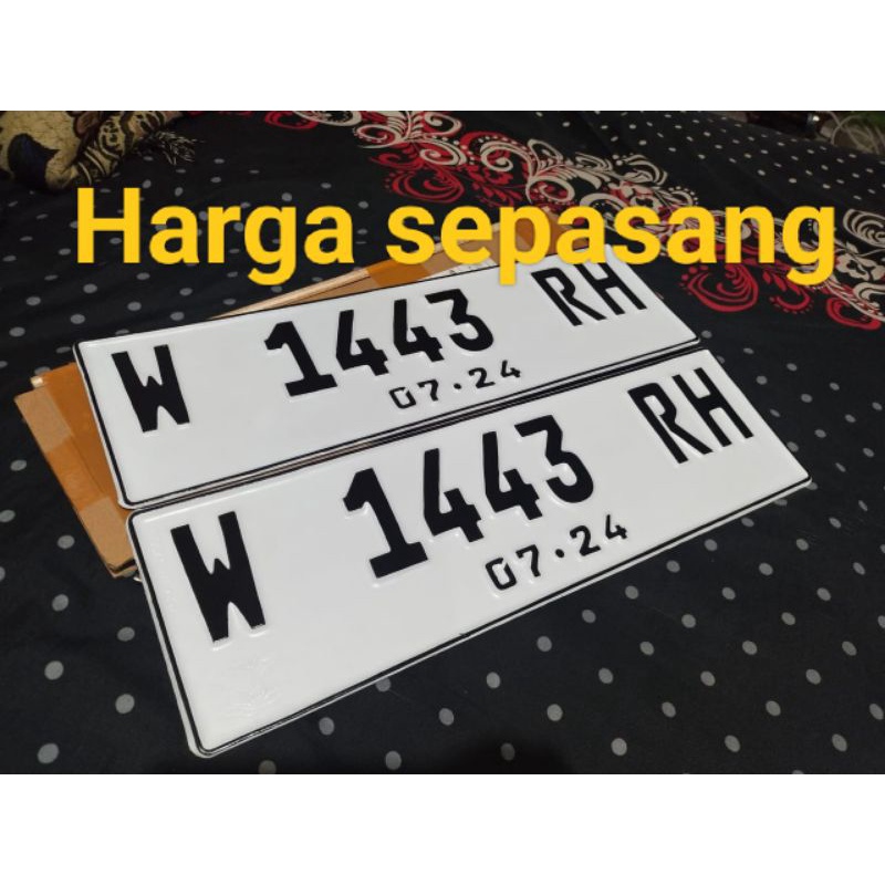 Plat nomor mobil terbaru standart 2pcs (SEPASANG) Logo korlantas