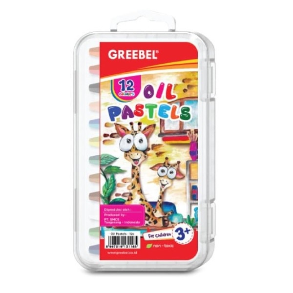 Krayon Greebel Kids Oil Pastel Crayon 12 Color / Warna