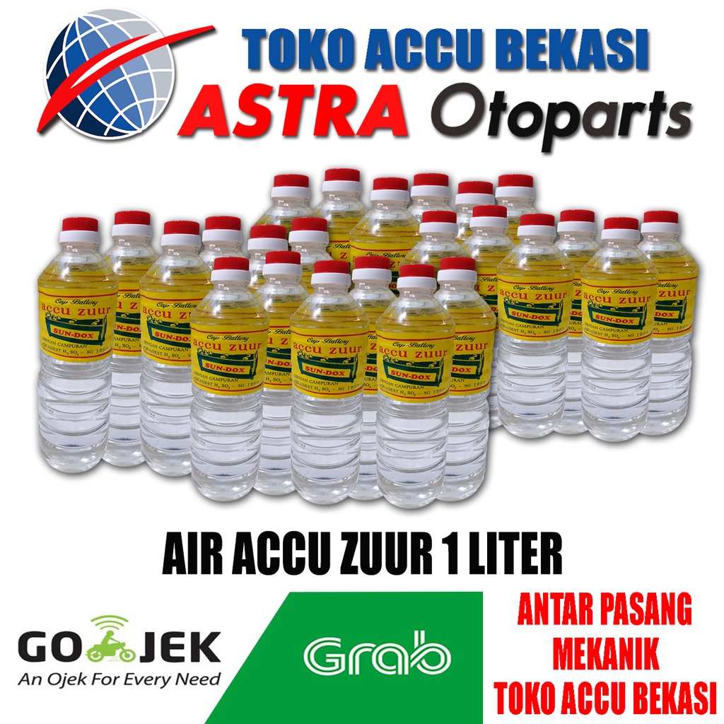 Jual Air Accu Zuur Merah - Air Aki baru / kuras 1 Liter | Shopee Indonesia