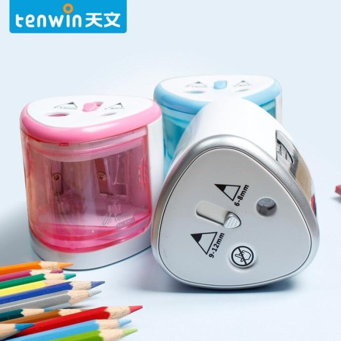 

(COD) Rautan TENWIN/Tihoo / Tihoo Pencil Sharpener Electric Automatic Metal TERUJI Kode 492