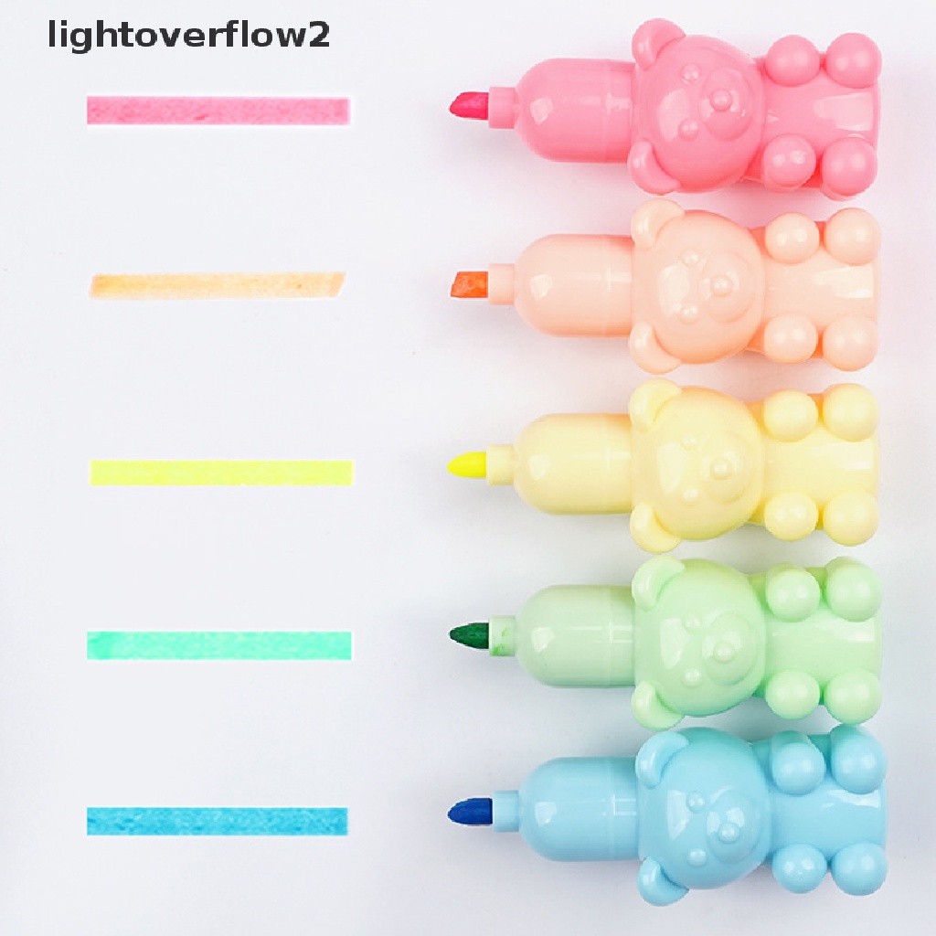 (lightoverflow2) Spidol 5 Warna Fluorescent Untuk Menggambar / Menulis